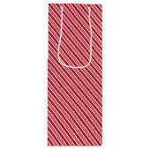 Peppermint Stripe Red and White Classic Christmas Wijn Cadeautas (Voorkant)