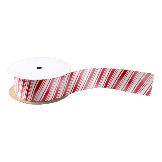 Peppermint Stripe Satijnen Lint (Spoel)