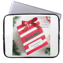 Peppermint Stripe Surprise Keeper Laptop Sleeve