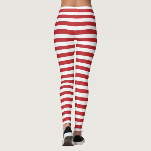 Peppermint Striped Leggings kerstfeestdag (Achterkant)