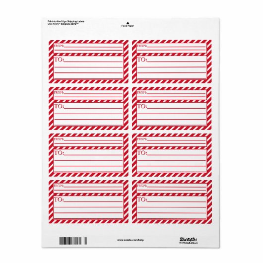 Peppermint Stripes Etiket (Full Sheet)