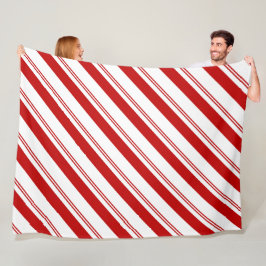 Peppermint Stripes Fleece Deken