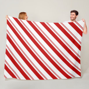 Peppermint Stripes Fleece Deken