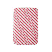 Peppermint Stripes Pattern Red and White Bath Mat (Voorkant Verticaal)