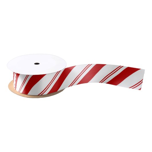 Peppermint Stripes Satijnen Lint (Spoel)