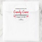 Peppermint Sugar Scrub-handleiding met bewerkbare Ronde Sticker (Tas)