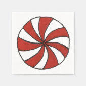 Peppermint Swirl Candy Cane Mint Kerstmis Napkin Servet (Voorkant)