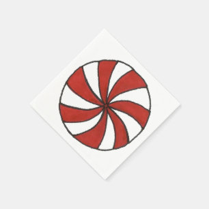 Peppermint Swirl Candy Cane Mint Kerstmis Napkin Servet