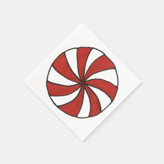Peppermint Swirl Candy Cane Mint Kerstmis Napkin Servet (Hoek)