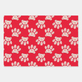 Peppermint Swirl Dog Paw in rood-groen wit Inpakpapier Vel (Voorkant 2)