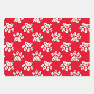 Peppermint Swirl Dog Paw in rood-groen wit Inpakpapier Vel