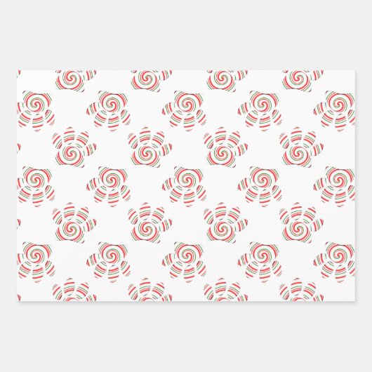 Peppermint Swirl Dog Paw in rood-groen wit Inpakpapier Vel (Voorkant 3)