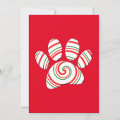 Peppermint Swirl Dog Paw in rood-groen wit Kaart (Voorkant)
