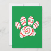 Peppermint Swirl Dog Paw in rood-groen wit Kaart (Voorkant)