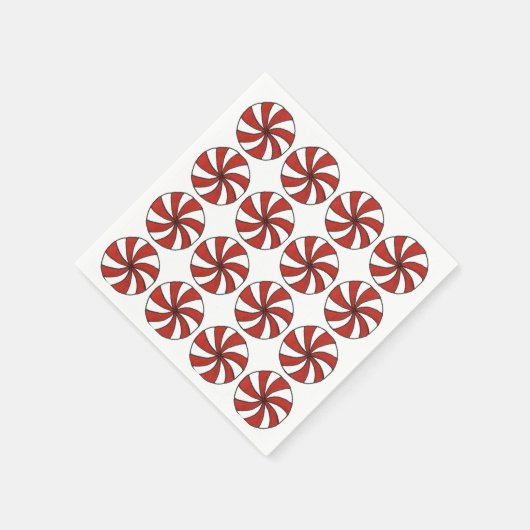 Peppermint Swirl Hard Snoep Holiday Mint Kerstmis Servet (Hoek)