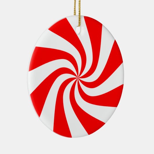 Peppermint Swirl-kerstversiering Keramisch Ornament (Rechts)