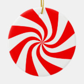Peppermint Swirl-kerstversiering Keramisch Ornament (Voorkant)