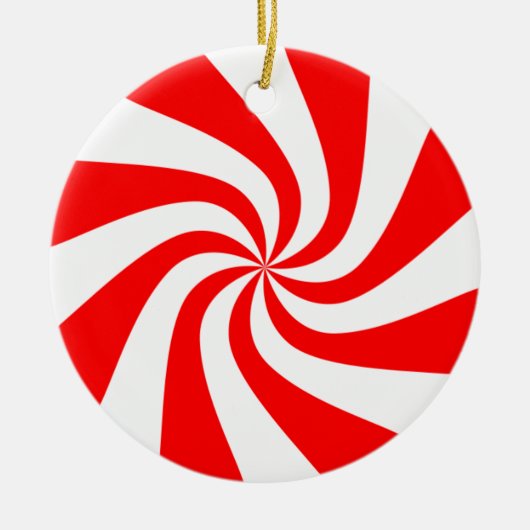 Peppermint Swirl-kerstversiering Keramisch Ornament (Voorkant)