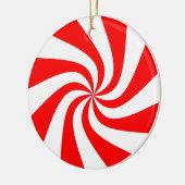Peppermint Swirl-kerstversiering Keramisch Ornament (Links)