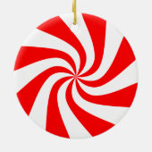 Peppermint Swirl-kerstversiering Keramisch Ornament (Achterkant)