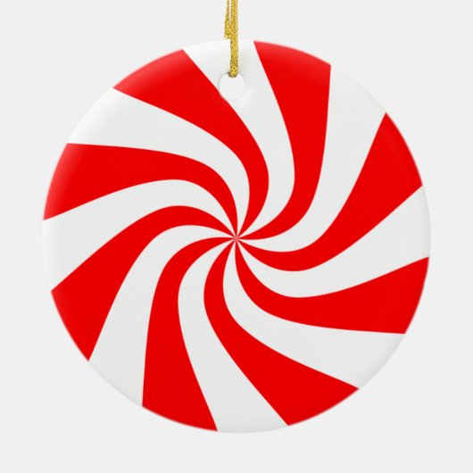 Peppermint Swirl-kerstversiering Keramisch Ornament (Achterkant)