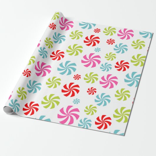Peppermint Swirl Pattern – Colorful Candy Design Cadeaupapier (Uitgerold)