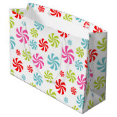 Peppermint Swirl Pattern – Colorful Candy Design Groot Cadeauzakje (Achterkant Gekanteld)