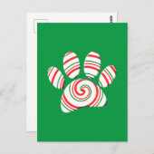 Peppermint Swirl Paw in rood groen wit Briefkaart (Voorkant / Achterkant)