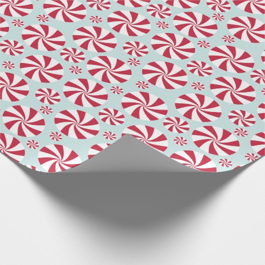 Peppermint Swirl Snoep kerst en feestdag Cadeaupapier (Hoek)