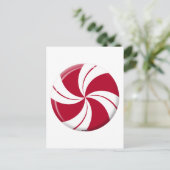 Peppermint Swirl Stripe Snoep Briefkaart (Staand voorkant)