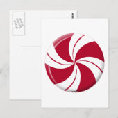 Peppermint Swirl Stripe Snoep Briefkaart (Voorkant / Achterkant)