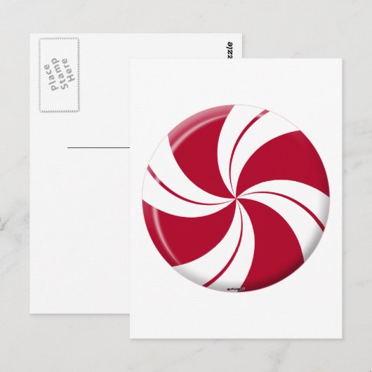 Peppermint Swirl Stripe Snoep Briefkaart (Voorkant / Achterkant)