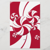Peppermint Swirl Stripe Snoep Briefpapier (Voorkant)