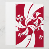 Peppermint Swirl Stripe Snoep Briefpapier (Voorkant / Achterkant)