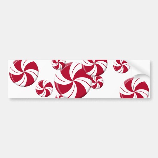 Peppermint Swirl Stripe Snoep Bumpersticker (Voorkant)