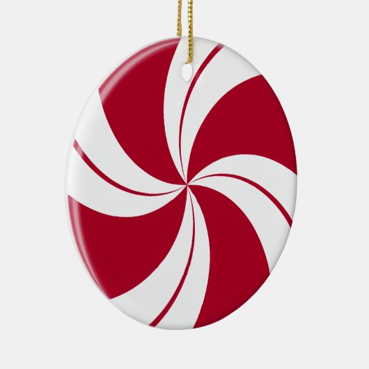 Peppermint Swirl Stripe Snoep Keramisch Ornament (Rechts)