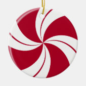 Peppermint Swirl Stripe Snoep Keramisch Ornament (Voorkant)