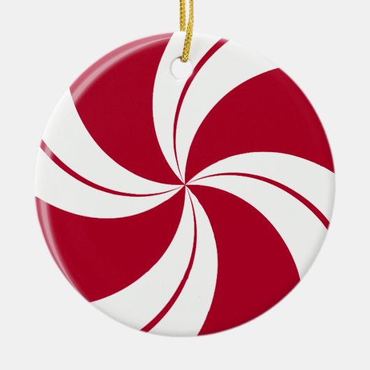 Peppermint Swirl Stripe Snoep Keramisch Ornament (Voorkant)
