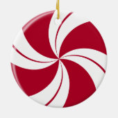 Peppermint Swirl Stripe Snoep Keramisch Ornament (Achterkant)