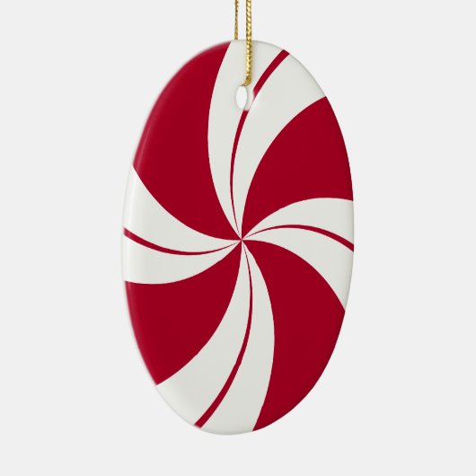 Peppermint Swirl Stripe Snoep Keramisch Ornament (Rechts)