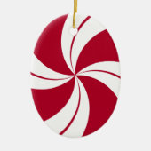 Peppermint Swirl Stripe Snoep Keramisch Ornament (Voorkant)