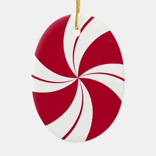 Peppermint Swirl Stripe Snoep Keramisch Ornament (Voorkant)