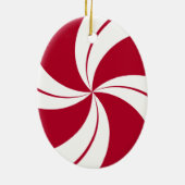 Peppermint Swirl Stripe Snoep Keramisch Ornament (Achterkant)