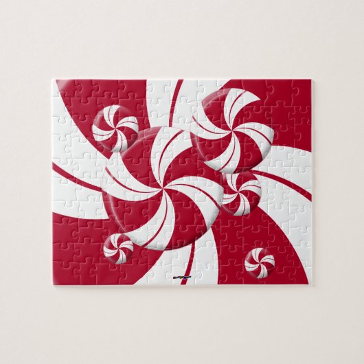 Peppermint Swirl Stripe Snoep Legpuzzel (Horizontaal)