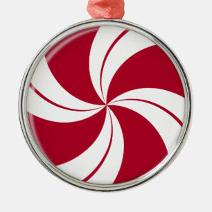 Peppermint Swirl Stripe Snoep Metalen Ornament
