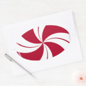 Peppermint Swirl Stripe Snoep Ovale Sticker (Envelop)