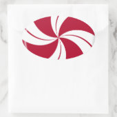 Peppermint Swirl Stripe Snoep Ovale Sticker (Tas)
