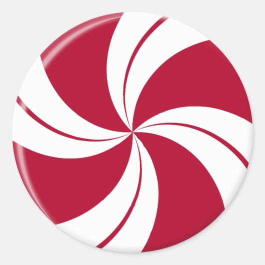 Peppermint Swirl Stripe Snoep Ronde Sticker (Voorkant)