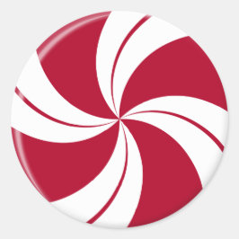 Peppermint Swirl Stripe Snoep Ronde Sticker