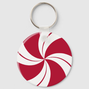 Peppermint Swirl Stripe Snoep Sleutelhanger